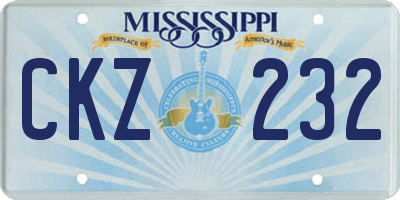 MS license plate CKZ232