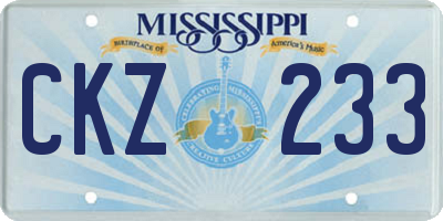 MS license plate CKZ233
