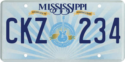 MS license plate CKZ234