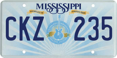 MS license plate CKZ235