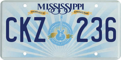 MS license plate CKZ236