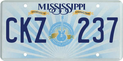 MS license plate CKZ237