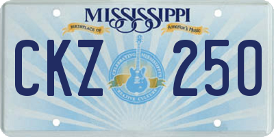 MS license plate CKZ250