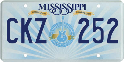 MS license plate CKZ252