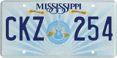MS license plate CKZ254