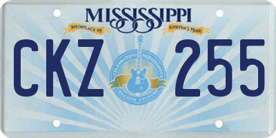 MS license plate CKZ255