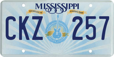 MS license plate CKZ257