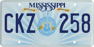MS license plate CKZ258