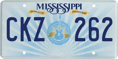 MS license plate CKZ262