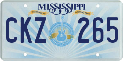 MS license plate CKZ265