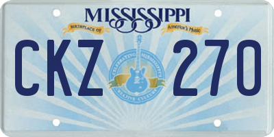 MS license plate CKZ270