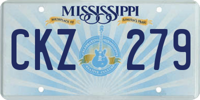 MS license plate CKZ279