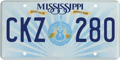 MS license plate CKZ280