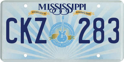 MS license plate CKZ283