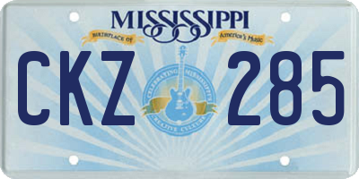MS license plate CKZ285