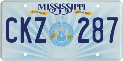 MS license plate CKZ287