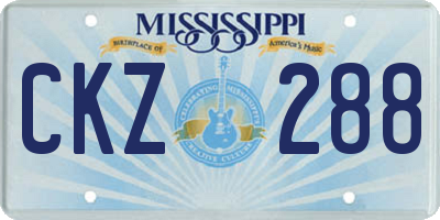 MS license plate CKZ288