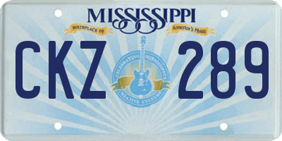 MS license plate CKZ289