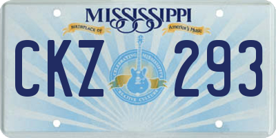 MS license plate CKZ293
