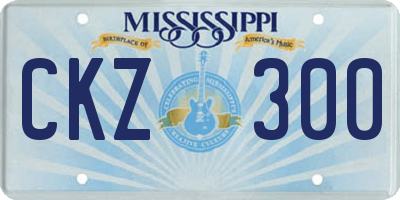 MS license plate CKZ300