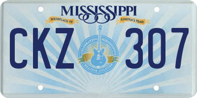 MS license plate CKZ307