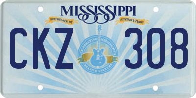 MS license plate CKZ308