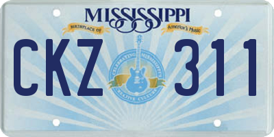 MS license plate CKZ311