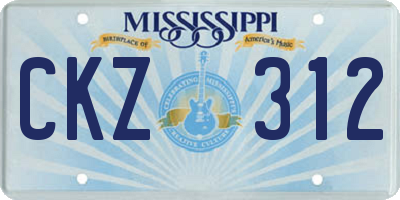 MS license plate CKZ312