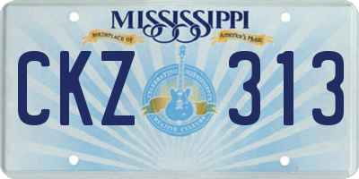 MS license plate CKZ313