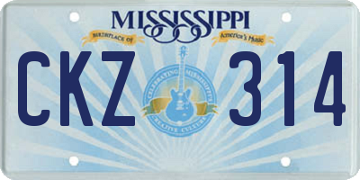 MS license plate CKZ314