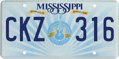 MS license plate CKZ316