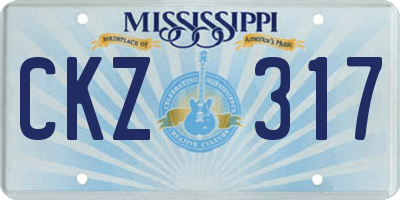 MS license plate CKZ317