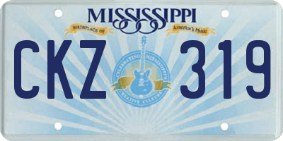 MS license plate CKZ319