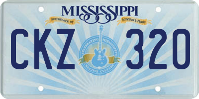 MS license plate CKZ320