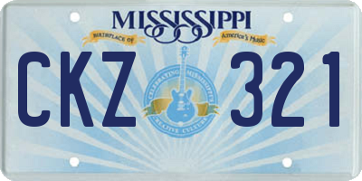 MS license plate CKZ321