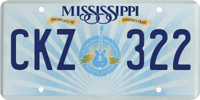 MS license plate CKZ322