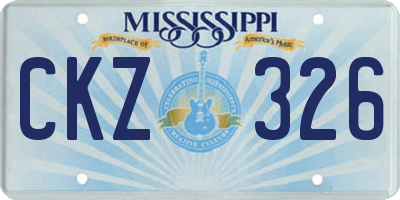 MS license plate CKZ326