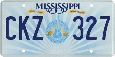 MS license plate CKZ327