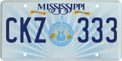 MS license plate CKZ333