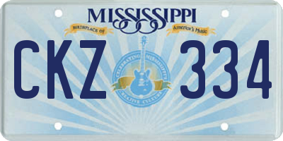MS license plate CKZ334