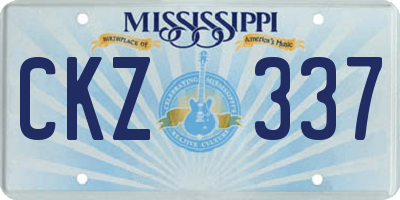 MS license plate CKZ337