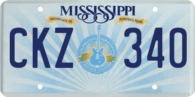 MS license plate CKZ340
