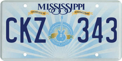 MS license plate CKZ343