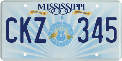 MS license plate CKZ345