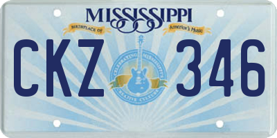 MS license plate CKZ346