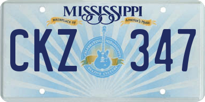 MS license plate CKZ347