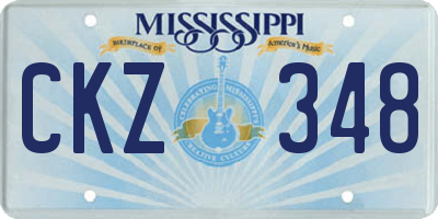 MS license plate CKZ348