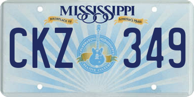 MS license plate CKZ349