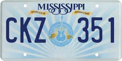 MS license plate CKZ351