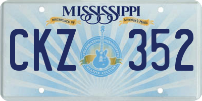 MS license plate CKZ352